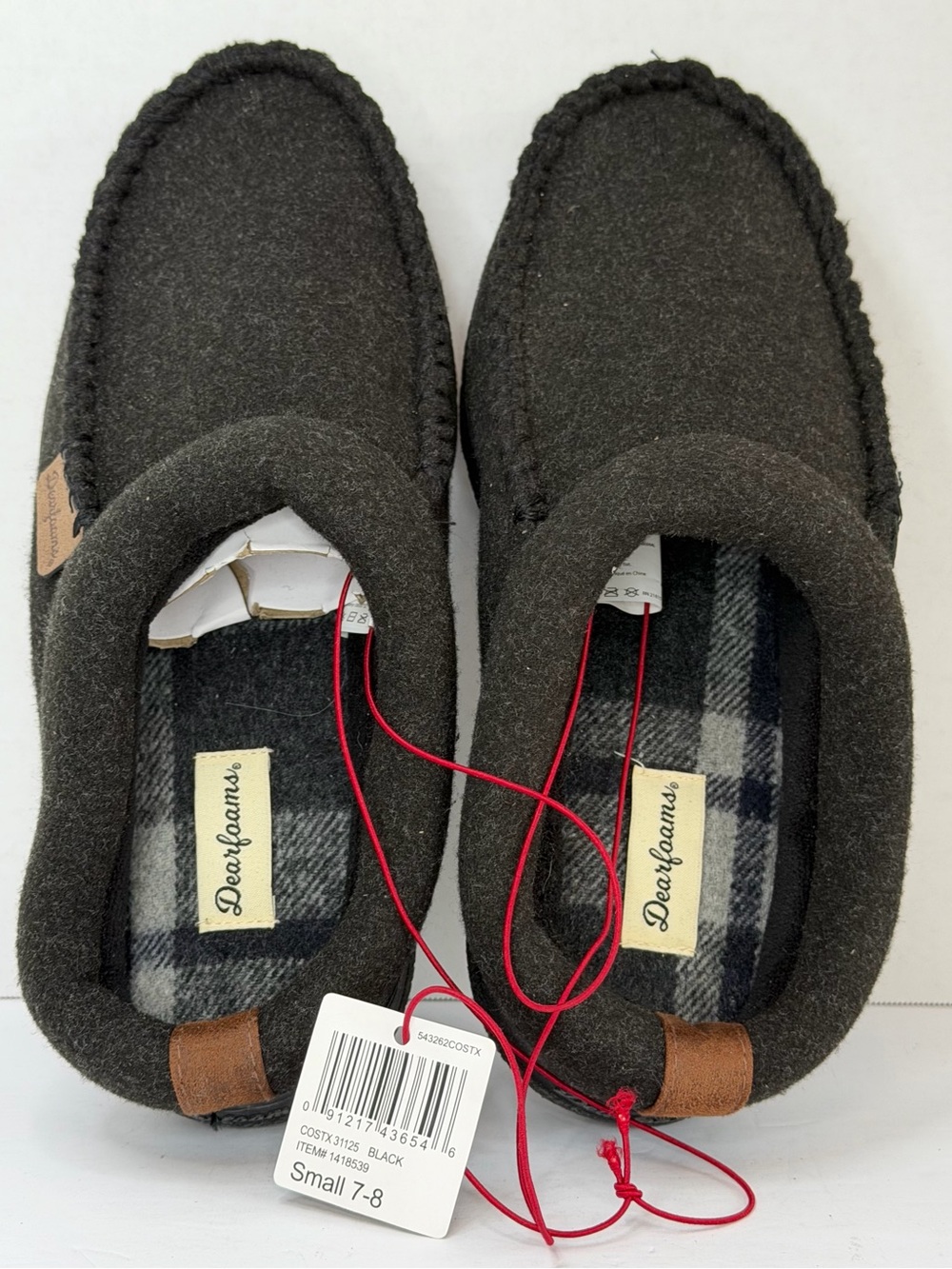 Men’s Small Dearfoams Memory Foam House Slippers Black 7-8 NWT Cozy